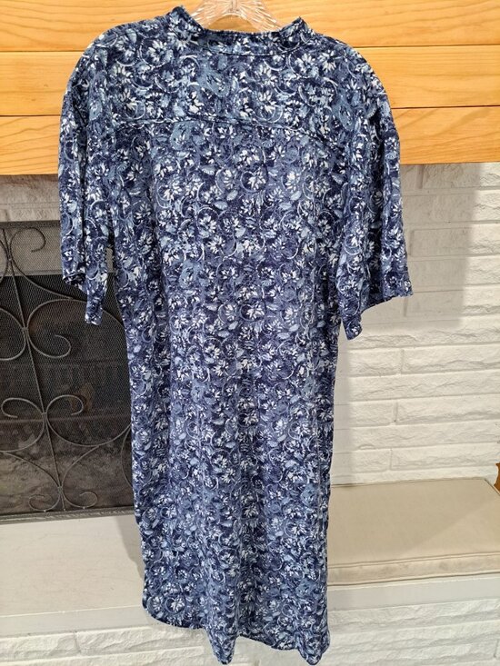 Lauren Ralph Lauren Linen Floral Shirtdress Tie Waist Blue Plus Size 14 Women's - Picture 7 of 12
